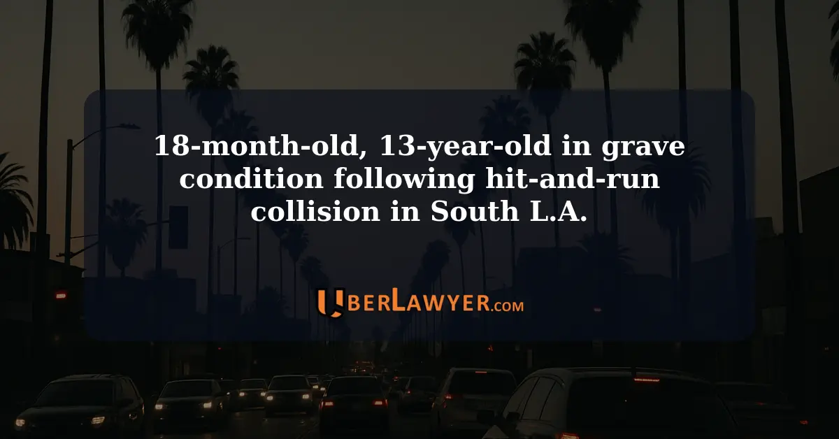 1 Child, 2 teens, and 1 Adult are in grave condition following hit-and-run collision in South Los Angeles in the Broadway Manchester area