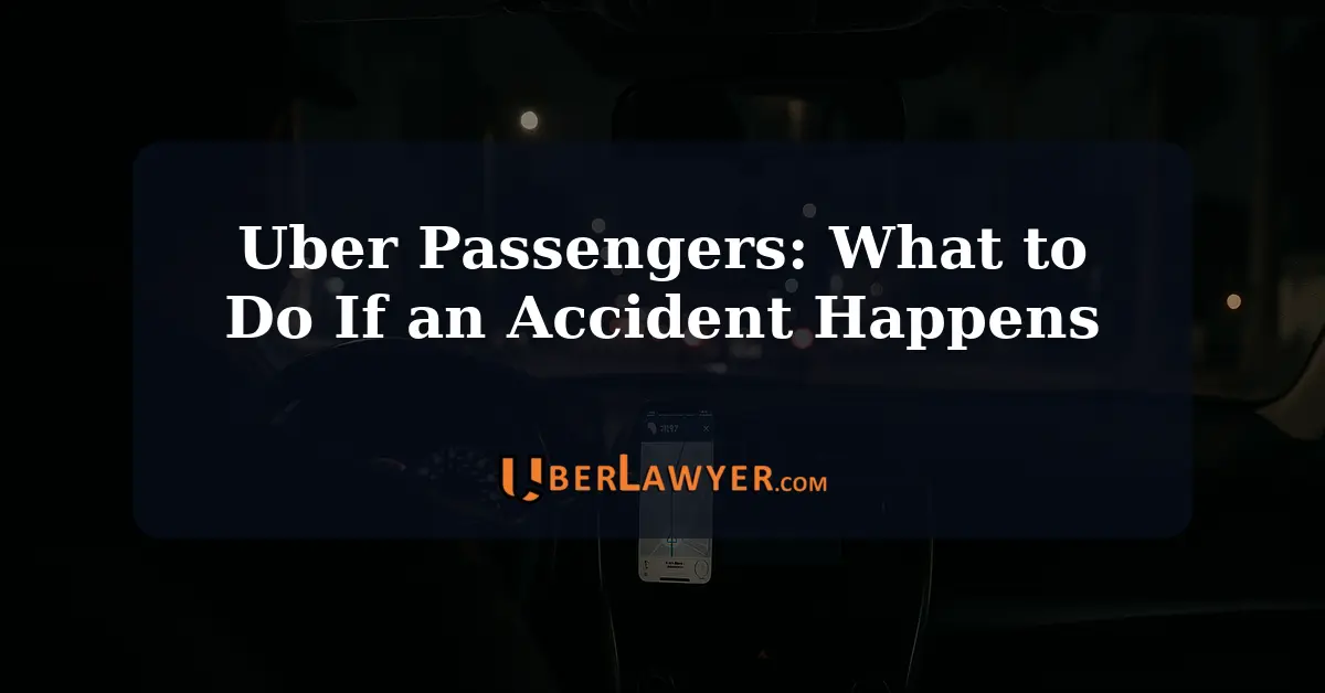 Uber Passengers: What to Do If an Accident Happens
