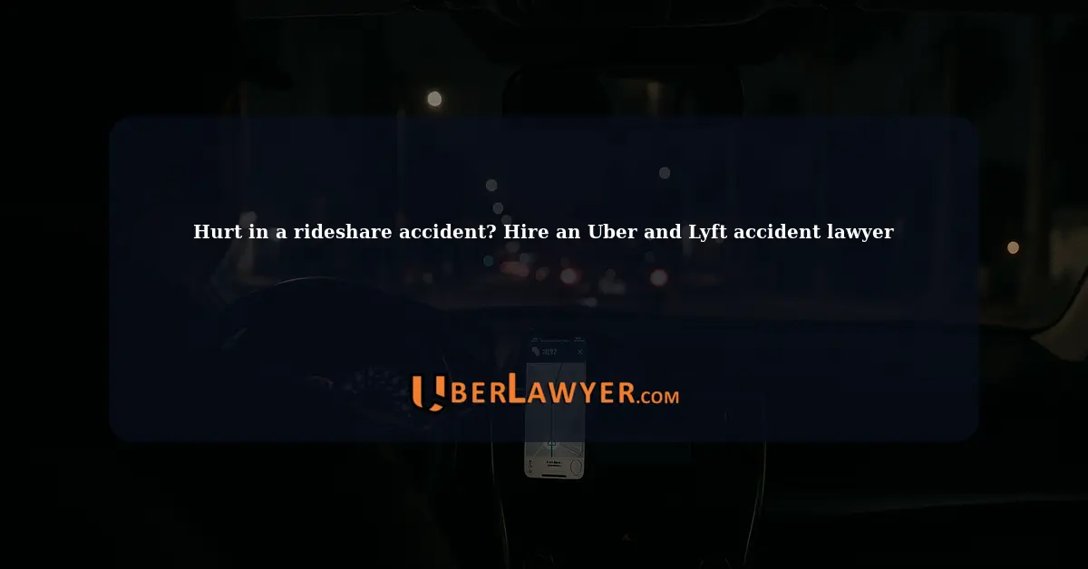 Hurt in a rideshare accident? Hire an Uber and Lyft accident lawyer to pursue full compensation for your claim.